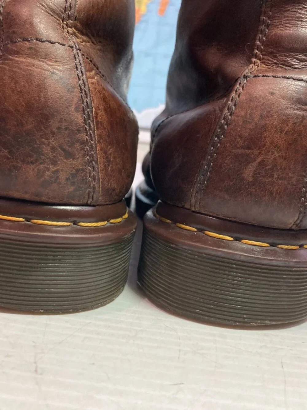 Dr Martens 1460 Crazy Horse Leather Lace Up Boots Mens Sz 10 Brown 8-Eye
